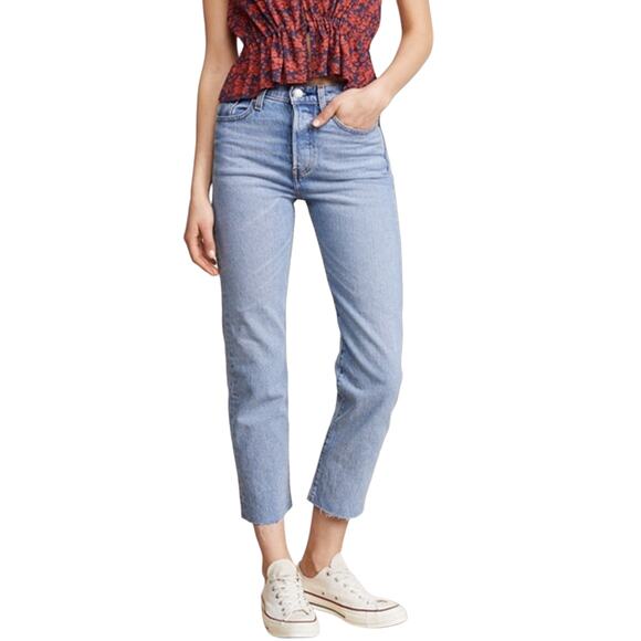 Levi’s Clouded Consciousness Blue Wedgie Straight Jeans - Picture 1 of 12